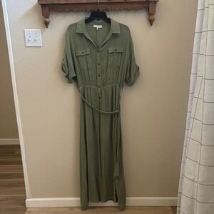 Sage Green Sheer Maxi Dress